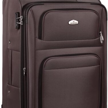 26" Checked Softside Luggage,Expandable 15% Suitcase